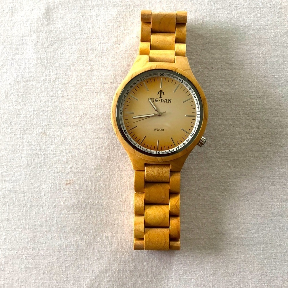 TIE-DAN 100% Real Natural Wood Watch.
